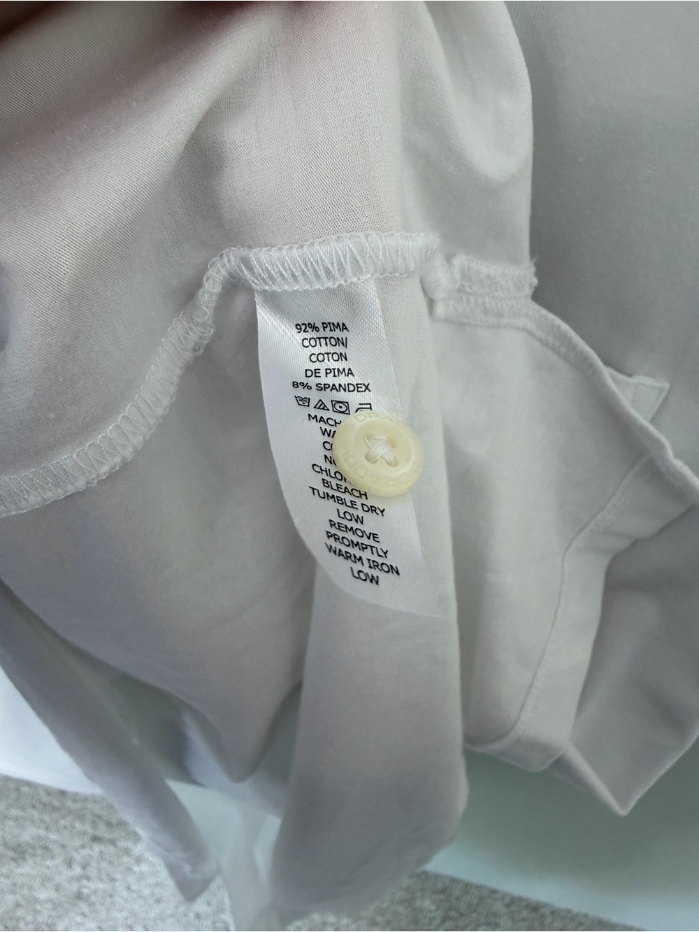 B.DRADDY Men’s Solid White Liam Polo with North Carolina flag and “B” Logo Patch - Picture 7 of 8